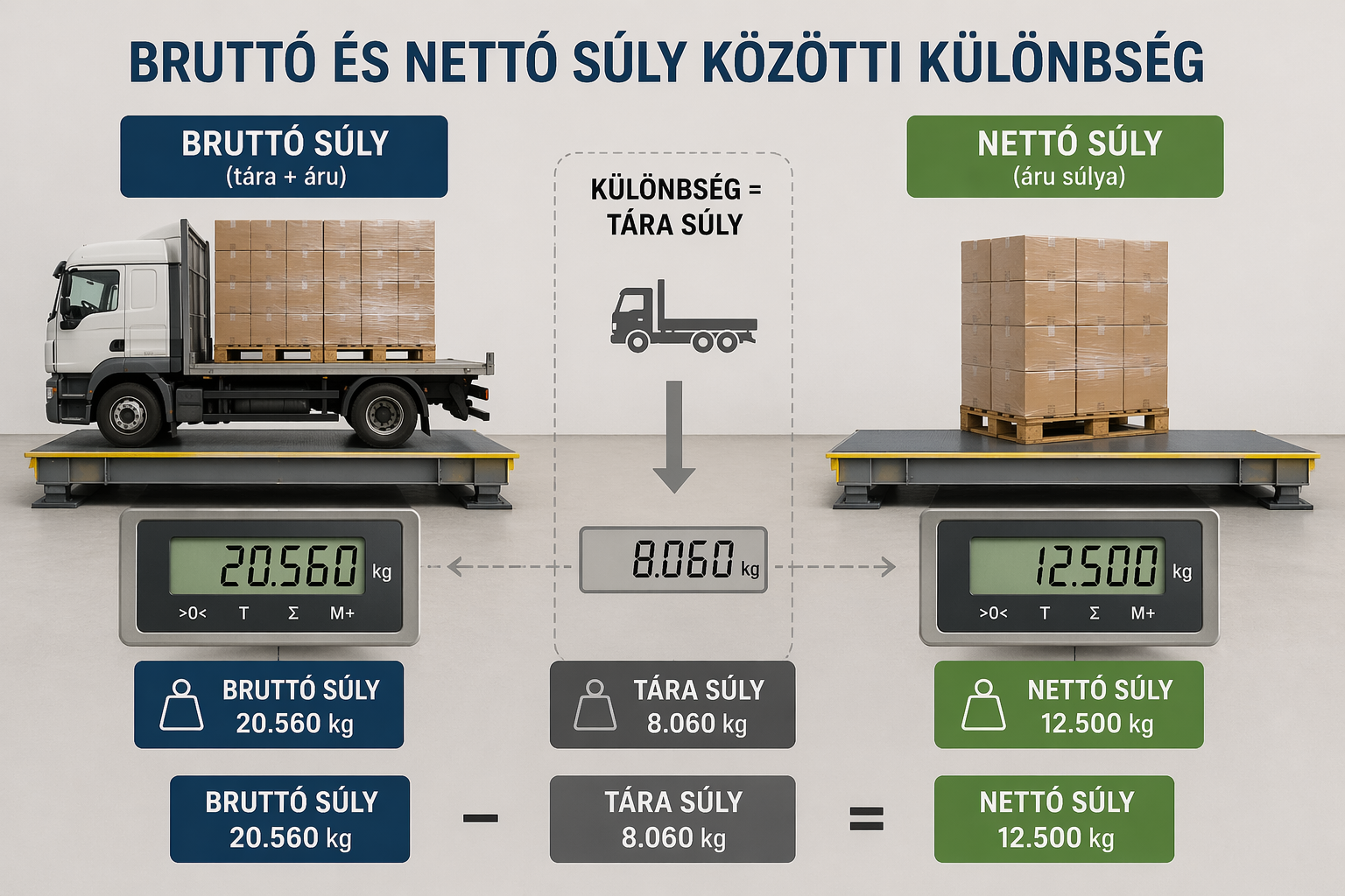 Bruttó vs. nettó súly. Mi a különbség?